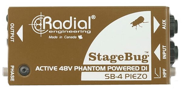 Radial StageBug SB-4 Piezo Compact Active Piezo Pickup DI Direct Box, New, Top