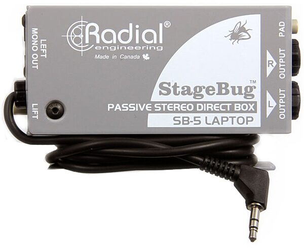 Radial StageBug SB-5 Laptop Compact Stereo DI Direct Box, New, Main