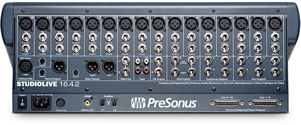 PreSonus StudioLive 16.4.2 16-Channel Digital Mixer with FireWire Interface, Back