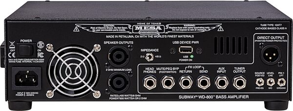 Mesa/Boogie Subway WD-800 Hybrid Bass Guitar Amplifier Head (800 Watts), New, Action Position Back