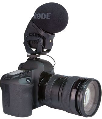 Rode SVMP Stereo VideoMic Pro Condenser Microphone, In Use with a Camera