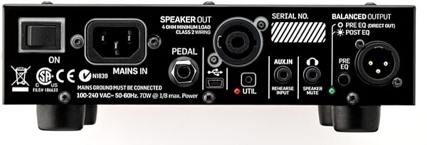 TC Electronic BH250 Bass Amplifier Head (250 Watts), Rear