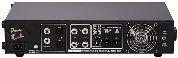 Thunderfunk TFB750-A Bass Amplifier Head (750 Watts), Back