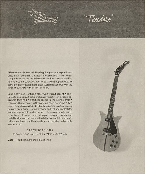 Gibson Custom Archive Collection Limited Edition Theodore Electric Guitar (with Case), Action Position Back