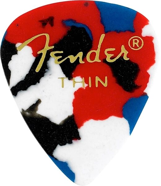 Fender 351 Classic Celluloid Pick (Thin), Confetti, 12-Pack, Main