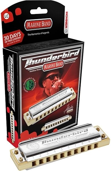 Hohner M2011BX Thunderbird Harmonica, Key of Low Eb, Action Position Back