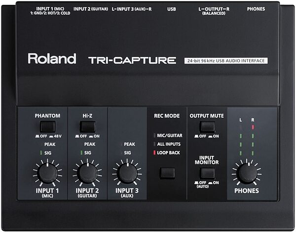 Roland UA-33 TRI-CAPTURE USB Audio Interface, Top