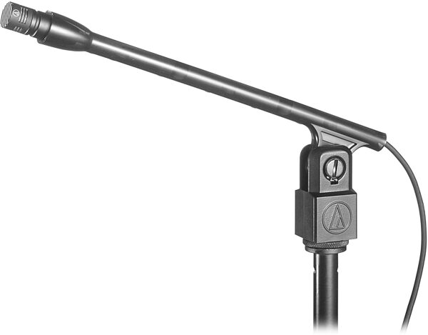 Audio-Technica U853 UniLine Condenser Hanging Microphone, Black, U853PMU, TA3F Plate Mount, Action Position Back