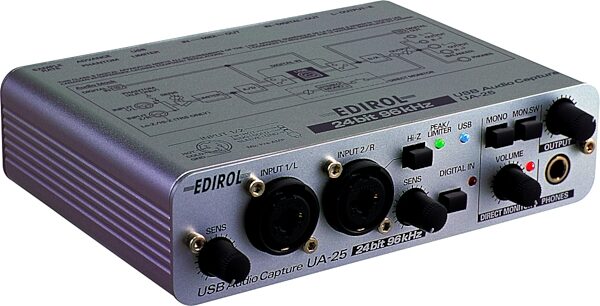 Edirol UA25 USB Stereo Audio Interface, Angle