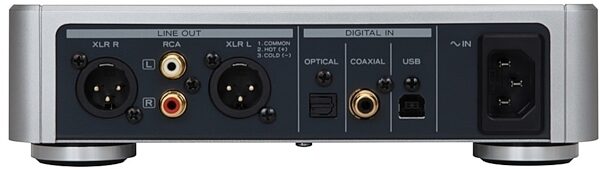 TEAC UD-H01 Dual D/A Converter with USB Audio Interface, Silver Rear