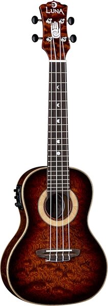 Luna 15th Anniversary Concert Acoustic-Electric Ukulele (with Case), Main with head Front