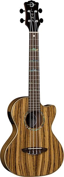 Luna High Tide Zebrawood Tenor Acoustic-Electric Ukulele (with Gig Bag), Main with head Front