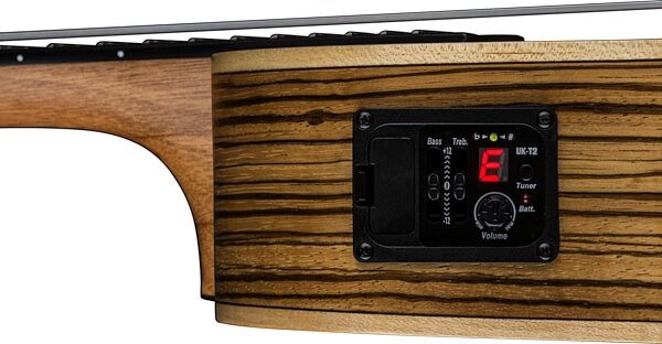 Luna High Tide Zebrawood Tenor Acoustic-Electric Ukulele (with Gig Bag), Detail Control Panel