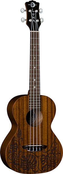 Luna Mahogany Tenor Ukulele Package (with Gig Bag), Main with head Front
