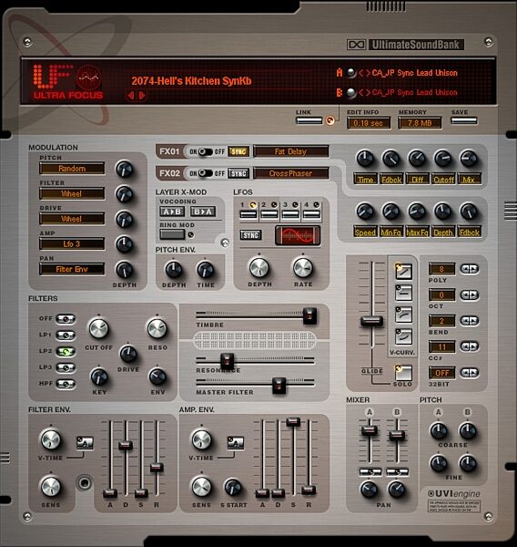 Ultimate Sound Bank Ultra Focus Synthesis Soft Synth (Macintosh and Windows), Main