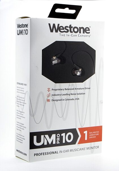 Westone UM Pro 10 Single Driver In-Ear Earphones, Action Position Back