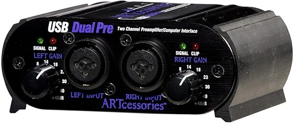 ART USB Dual Pre Project Series Microphone Preamp, Angle