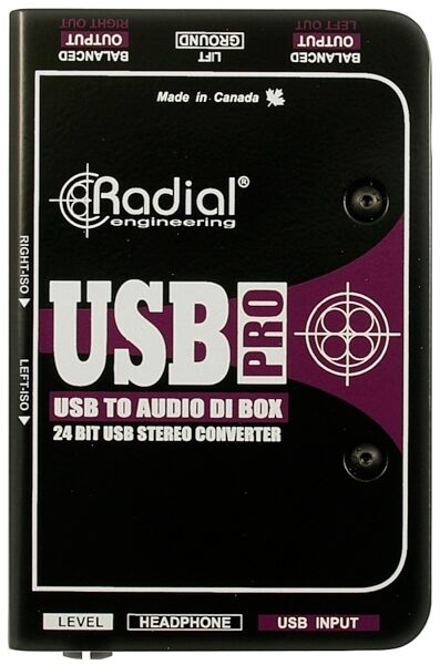 Radial USB-Pro Stereo USB Laptop DI, New, Top