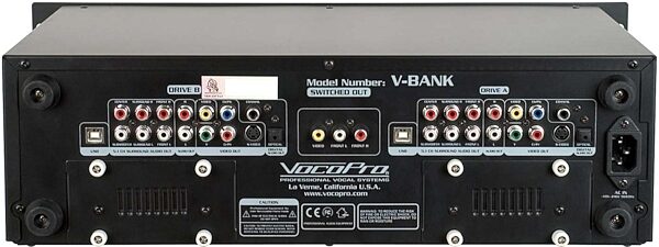 VocoPro VBANK Dual Deck Multi-Format DVD/Hard Drive Karaoke System, Rear