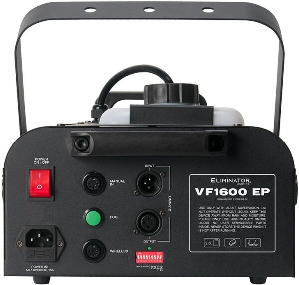 Eliminator Lighting VF-1600 EP Fog Machine, New, Action Position Back