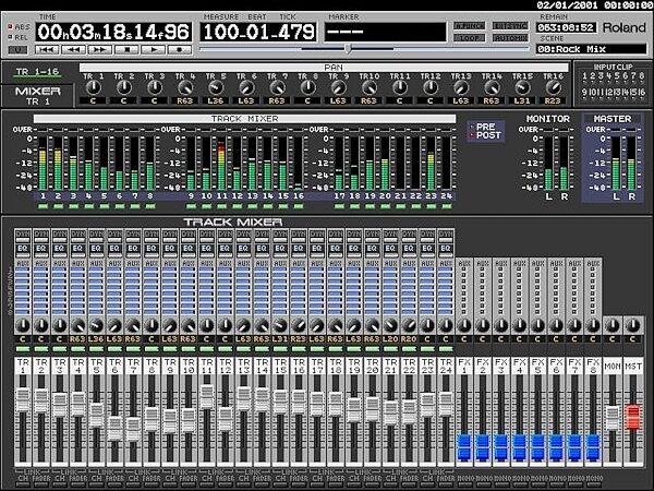 Roland VS2480CD 24-Track Digital Studio Workstation, Track Mixer