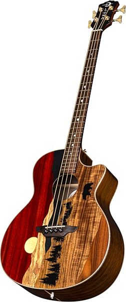 Luna Vista Bear Acoustic-Electric Bass (with Case), New, Angled with head Front