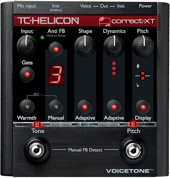 TC-Helicon VoiceTone Correct XT Vocal Effects Pedal, Main