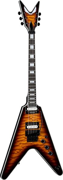 Dean V Select Quilt Top FR Electric Guitar, Main with head Front