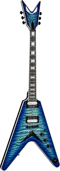 Dean V Select Quilt Top Electric Guitar, Action Position Back