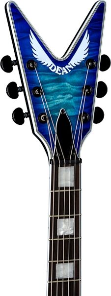 Dean V Select Quilt Top Electric Guitar, Action Position Back