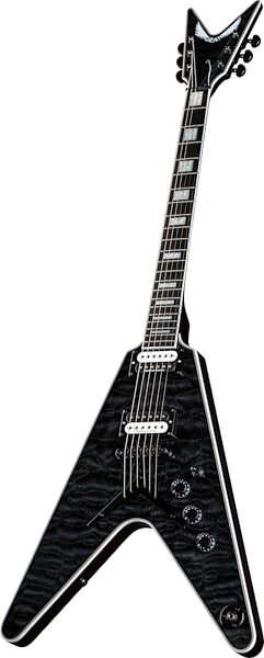 Dean V Select Quilt Top Electric Guitar, Angled Front