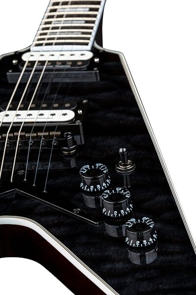 Dean V Select Quilt Top Electric Guitar, Detail Control Panel