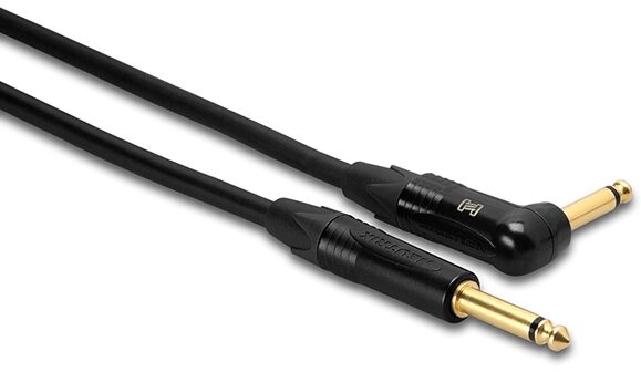 Hosa Edge Guitar Cable, Straight to Right-Angle, 10 foot, CGK-010R, Connections