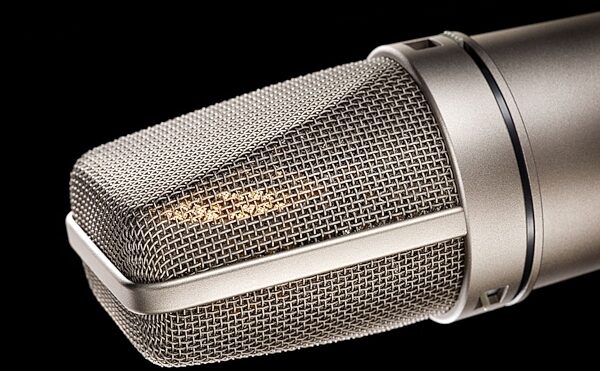 Neumann U87Ai Large-Diaphragm Condenser Microphone with Shock Mount, Case and Cable, Nickel, Headgrille