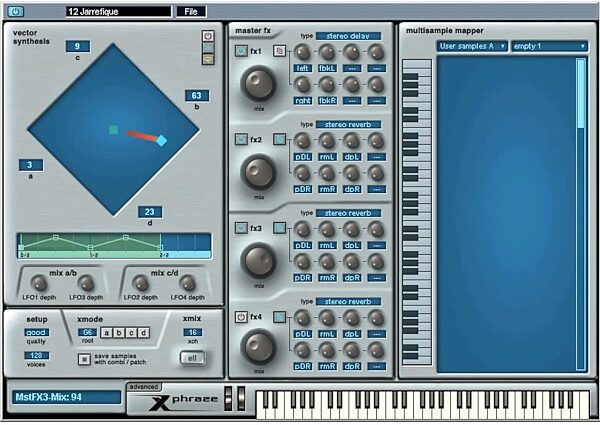 Steinberg Xphraze Ultimate Phrase Synth (Macintosh and Windows), Advanced Page