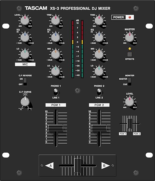 TASCAM XS3 2-Channel Scratch DJ Mixer, Main