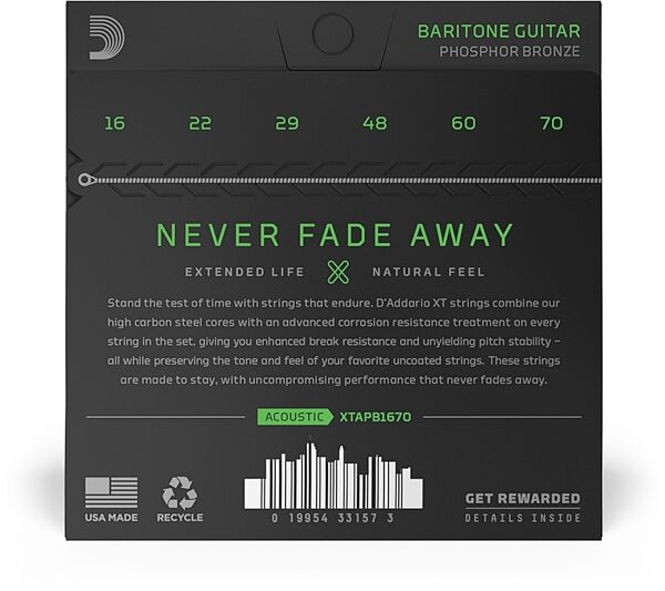 DAddario XTAPB XT Acoustic Baritone Guitar Pack, 16-70, view