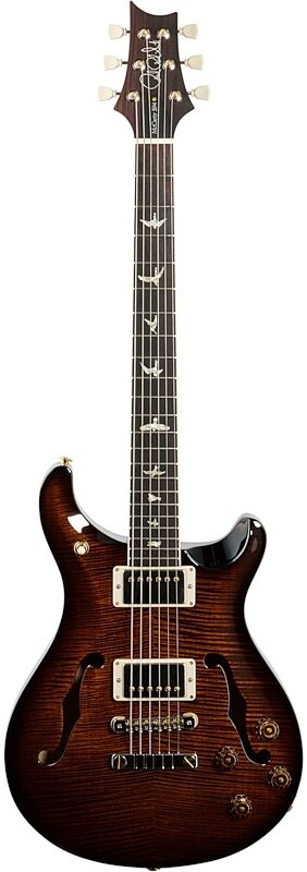 PRS Paul Reed Smith McCarty 594 Hollowbody II 10-Top Electric Guitar (with Case), Black Gold Burst, Serial Number 0318703, Full Straight Front
