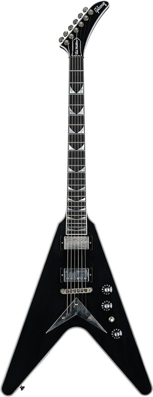 Gibson Custom Shop Dave Mustaine Flying V EXP VOS Electric Guitar (with Case), Ebony, Serial Number DMV22, Full Straight Front