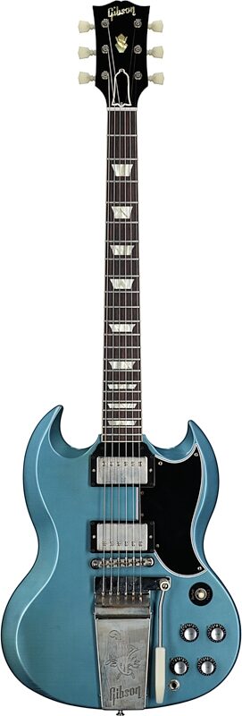 Gibson Custom 1964 SG Maestro Murphy Lab Ultra Light Age (with Case), Pelham Blue, Serial Number 205834, Full Straight Front
