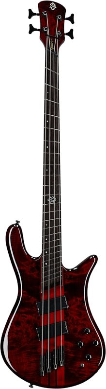 Spector NS Dimension Multi-Scale 4-String Bass Guitar (with Bag), Inferno Red Gloss, Serial Number 21W221774, Full Straight Front