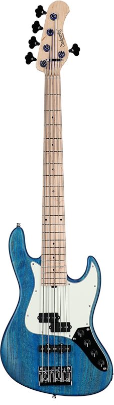 Sadowsky MetroLine 21-Fret Vintage P/J Electric Bass, 5-String (with Gig Bag), Ocean Blue, Serial Number SML E 002914-23, Full Straight Front