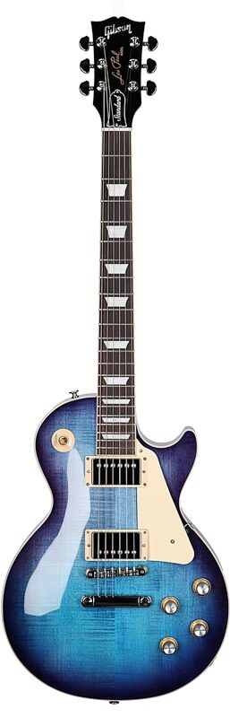 Gibson Les Paul Standard 60s Custom Color Electric Guitar, Figured Top (with Case), Blueberry Burst, Serial Number 221930346, Full Straight Front