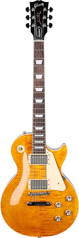 Gibson Les Paul Standard 60s Custom Color Electric Guitar, Figured Top (with Case), Honey Amber, Serial Number 222030323, Full Straight Front
