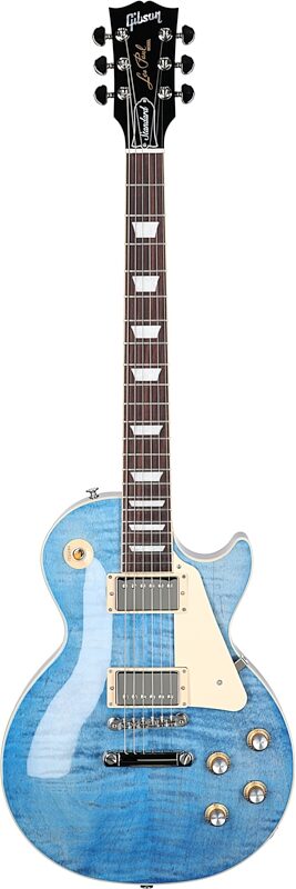 Gibson Les Paul Standard 60s Custom Color Electric Guitar, Figured Top (with Case), Ocean Blue, Serial Number 223630388, Full Straight Front