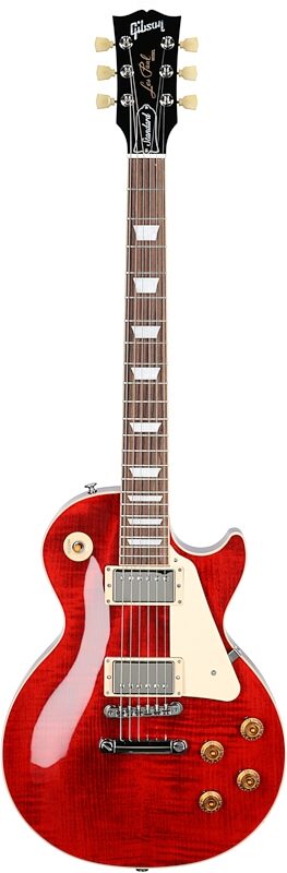 Gibson Les Paul Standard 50s Custom Color Electric Guitar, Figured Top (with Case), Cherry, Serial Number 224030379, Full Straight Front