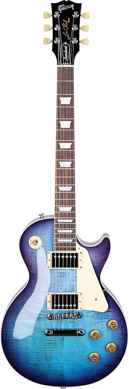 Gibson Les Paul Standard 50s Custom Color Electric Guitar, Figured Top (with Case), Blueberry Burst, Serial Number 222730319, Full Straight Front