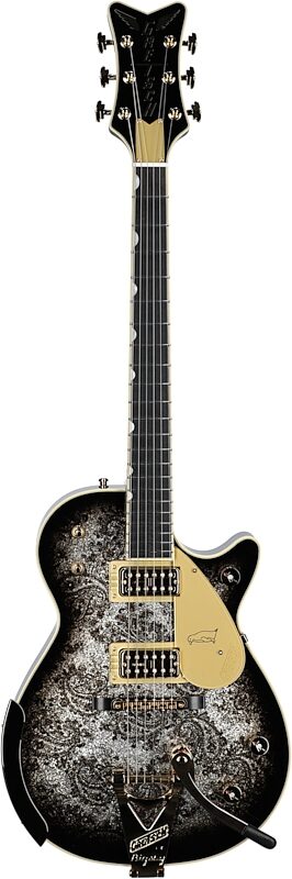 Gretsch G6134TG Limited Edition Paisley Penguin Electric Guitar (with Case), Black Paisley Penguin, Serial Number JT23114463, Full Straight Front