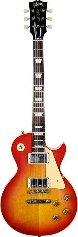 Gibson Custom 1958 Les Paul Standard Reissue Electric Guitar (with Case), Washed Cherry Sunburst, Serial Number 84350, Full Straight Front