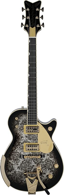 Gretsch G6134TG Limited Edition Paisley Penguin Electric Guitar (with Case), Black Paisley Penguin, Serial Number JT23114451, Full Straight Front